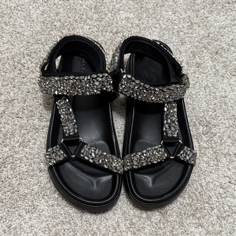 Ulla Johnson Black and Silver Sandals
